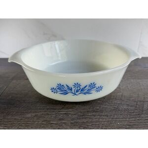 Anchor Hocking Fire King Casserole Dish NO LID #433 Blue Flower